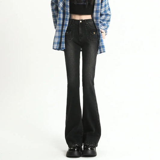 High Waist Denim Trousers
