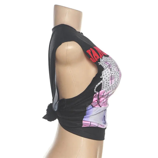 Graphic Cropped Tank