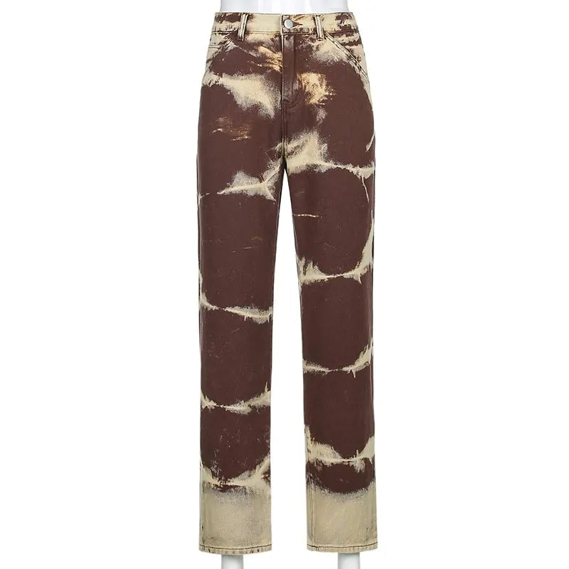 Vintage Tie Dye High Waist Jeans