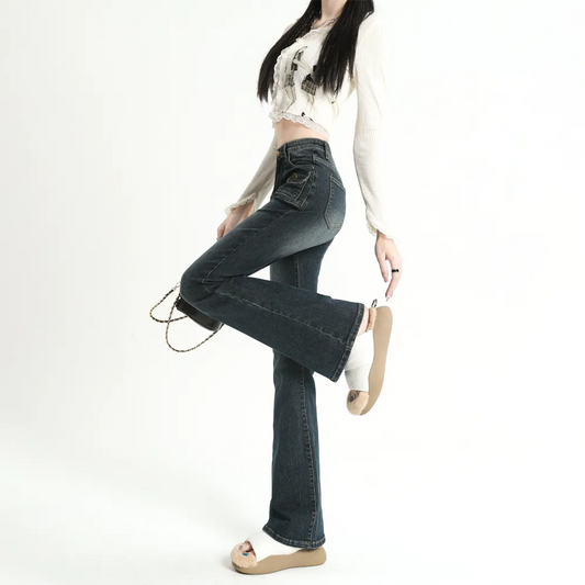High Waist Denim Trousers